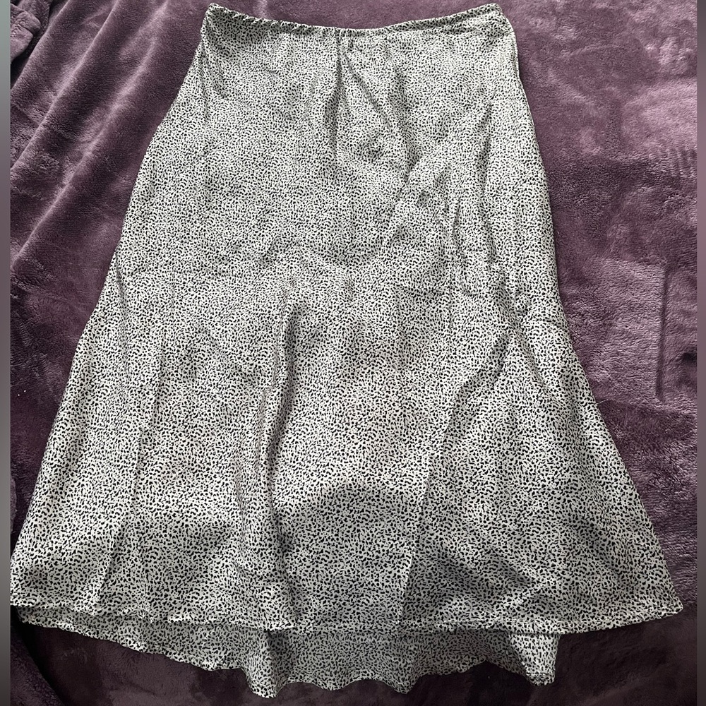 High Waisted Silk MIDI Skirt